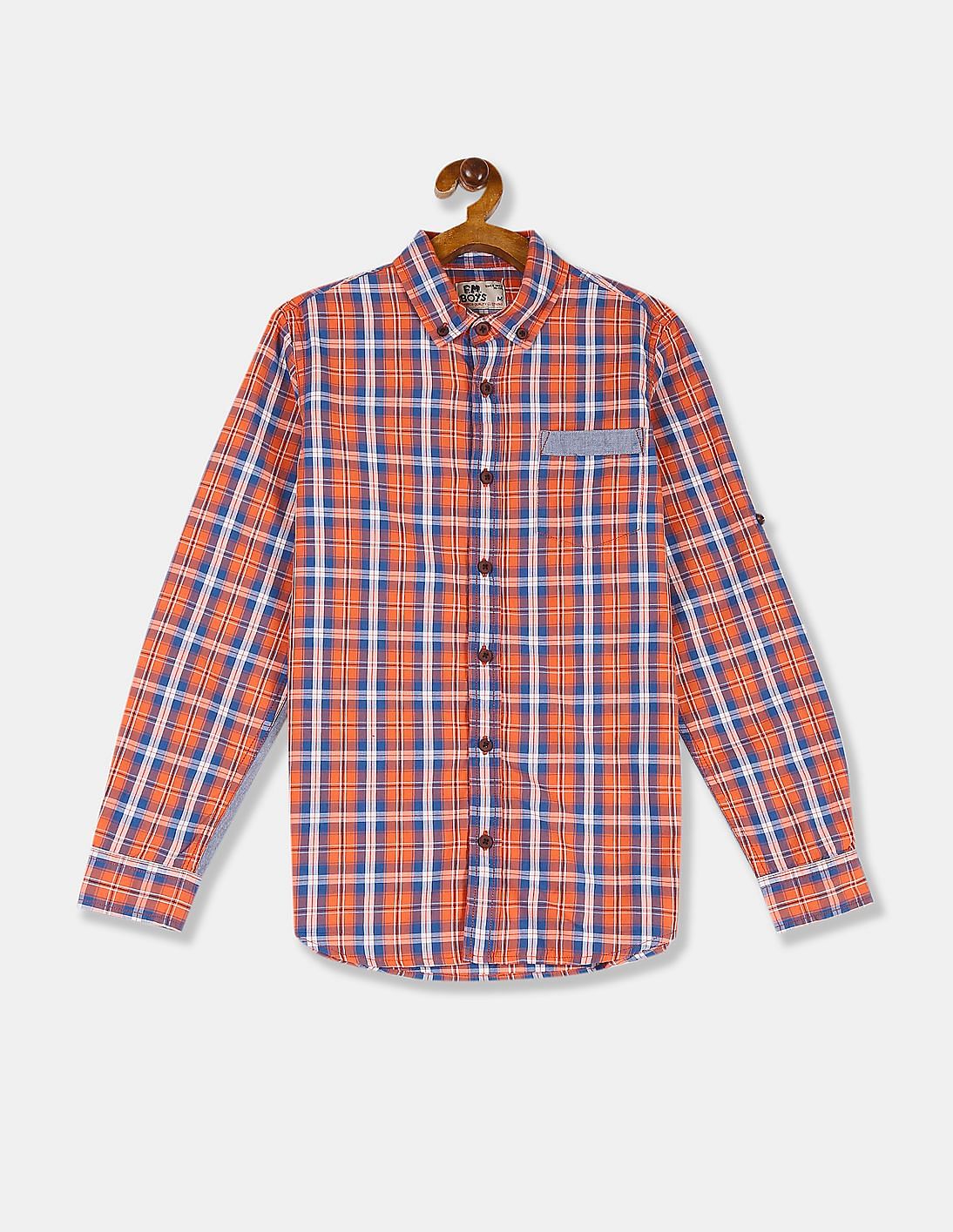 Buy FM Boys Button Down Check Shirt - NNNOW.com