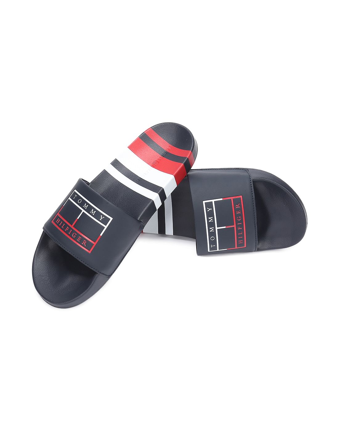 NWB Tommy Hilfiger Mens Rafael Color Block Slides popular 9M