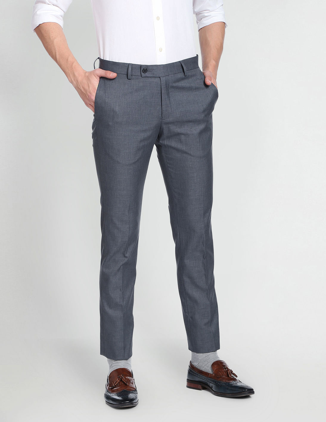 Buy Arrow Hudson Tailored Fit Formal Trousers - NNNOW.com