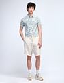 Flying Machine Floral Printed Cotton Polo Shirt