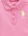 U.S. Polo Assn. Kids Girls Short Sleeve Solid Polo Shirt