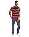 U.S. Polo Assn. Denim Co. Navy And Orange Regular Fit Striped Polo Shirt