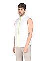 Flying Machine Stand Collar Sleeveless Solid Puffer Jacket