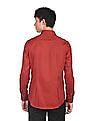 Calvin Klein Men Red Slim Fit Satin Stretch Casual Shirt