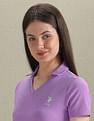 U.S. Polo Assn. Women Open Placket Textured Polo Shirt
