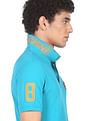 Flying Machine Appliqued Solid Pique Polo Shirt