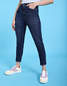 Flying Machine Women Victoria Skinny Fit Frayed Hems High Rise Jeans