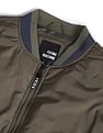 Flying Machine Stand Collar Colour Block Bomber Jacket