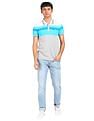 AD by Arvind Cotton Striped Polo Shirt