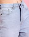 Flying Machine Women High Rise Distressed Split Hem Wide Leg Jeans