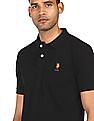 U.S. Polo Assn. Men Black Solid Polo T-Shirt