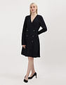 Tommy Hilfiger Gold Button Viscose Wrap Dress