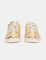 Cole Haan Women Gold Lace Up GrandPrØ Tennis Sneakers