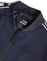 Flying Machine Stand Collar Solid Bomber Jacket