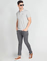 Arrow Sports Ribbed Cuff Heathered Polo Shirt