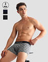 USPA Innerwear Anti Microbial Printed OET14 Trunks - Pack Of 3