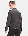 Flying Machine Sleeve Tape Faded Denim Jacket