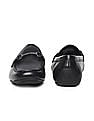 Calvin Klein Men Black Horsebit Leather Loafers