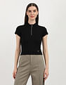 Calvin Klein Jeans Variegated Rib Half Zip Top