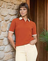 U.S. Polo Assn. Women Regular Fit Textured Polo Shirt