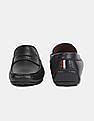 U.S. Polo Assn. Men Black Penny Strap Textured Zade Loafers