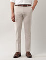 Arrow Mid Rise Solid Polyester Trousers