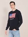 U.S. Polo Assn. Crew Neck Patterned Knit Cotton Sweater