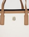 Tommy Hilfiger Solid Brown Cotton Handbags