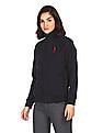 U.S. Polo Assn. Women High Neck Zip Up Sweatshirt