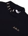 U.S. Polo Assn. Women Stand Neck Typographic Print Solid T-Shirt