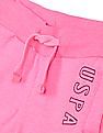 U.S. Polo Assn. Kids Mid Rise Brand Print Track Pants