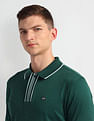 Arrow Sports Stripe Collar Solid Polo Shirt