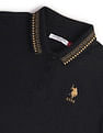 U.S. Polo Assn. Women Geometric Detail Pique Polo Shirt