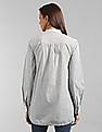 GAP Women White Stripe Band Collar Tunic