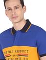 AD by Arvind Contrast Panel Printed Polo Shirt