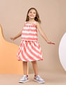 U.S. Polo Assn. Kids Girls Diagonal Striped Cotton Top