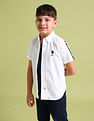 U.S. Polo Assn. Kids Boys Brand Print Cotton Shirt