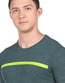 Flying Machine Crew Neck Brand Stripe Heathered T-Shirt