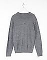 GAP Men Grey Merino Slub V-Neck Sweater