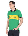 AD by Arvind Cotton Colour Block Polo Shirt