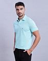 Tommy Hilfiger Mens Blue Solid Polo Shirt