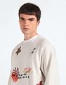 Flying Machine Graphic Print Oversized Sweatshirt