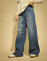 Flying Machine Women K-Street X High Rise Baggy Fit Tinted Jeans