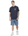 Tommy Hilfiger Men Navy Running Club Graphic Print Recycled Cotton T-Shirt