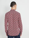 Flying Machine Abstract Print Cotton Shirt