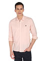AD by Arvind Spread Collar Solid Cotton Casual Shirt