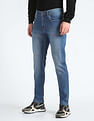 Flying Machine Stone Wash Slash Slim Tapered Fit Jeans
