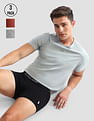 USPA Innerwear Anti Microbial Solid OET13 Trunks - Pack Of 3