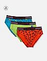 USPA Innerwear Boys Mid Rise Cotton Spandex IKBB Briefs - Pack Of 3
