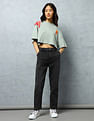 Flying Machine Women High Rise Cropped Mom Fit Jeans